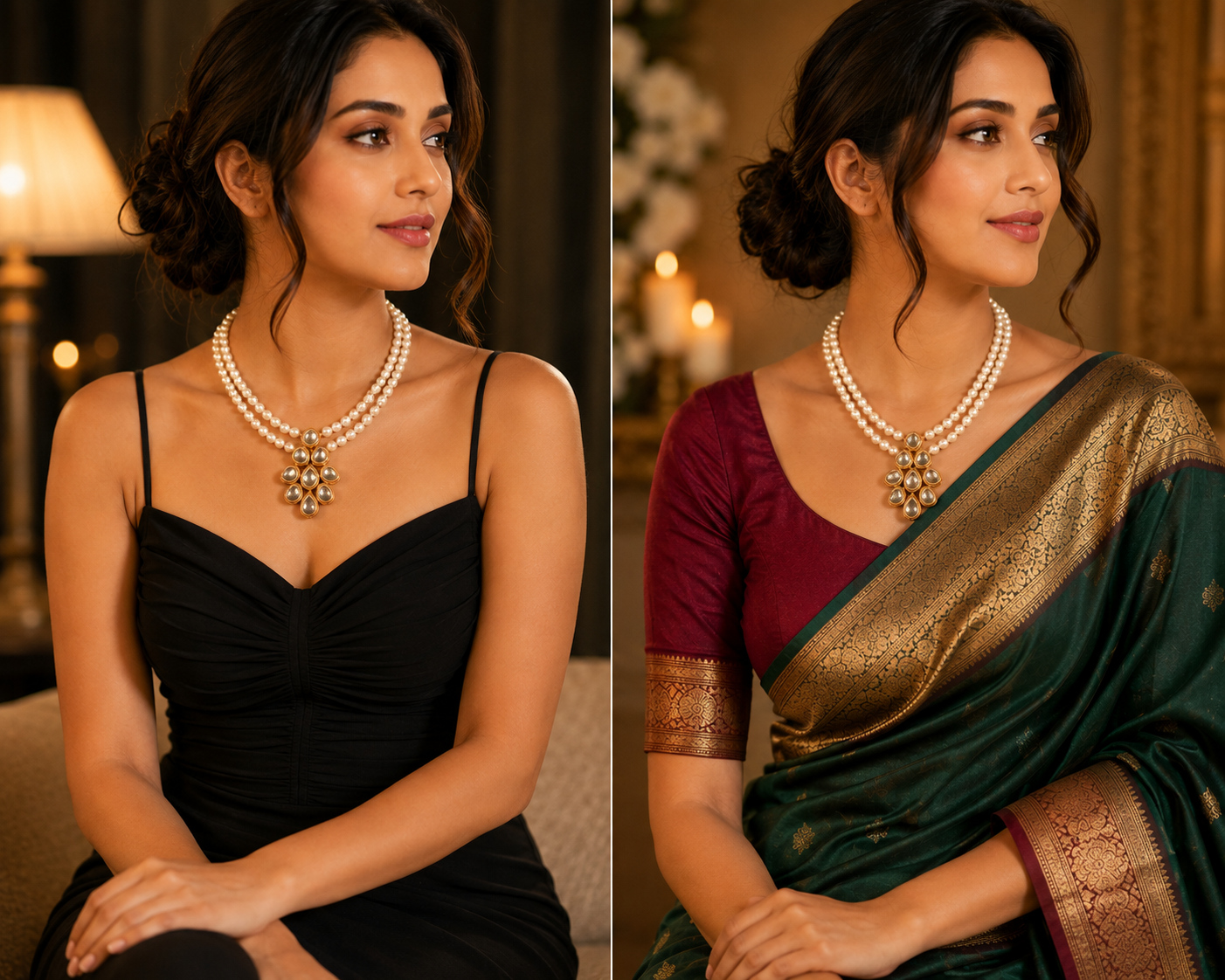 Pearl Statement Necklace – Royal Kundan Elegance
