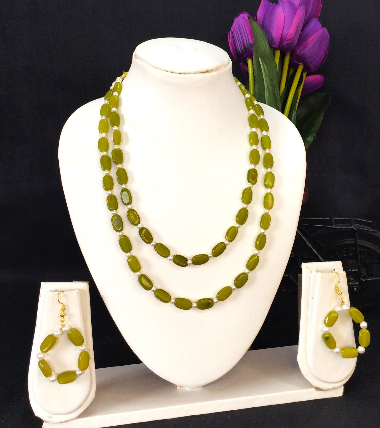 Olive Green Layered Necklace