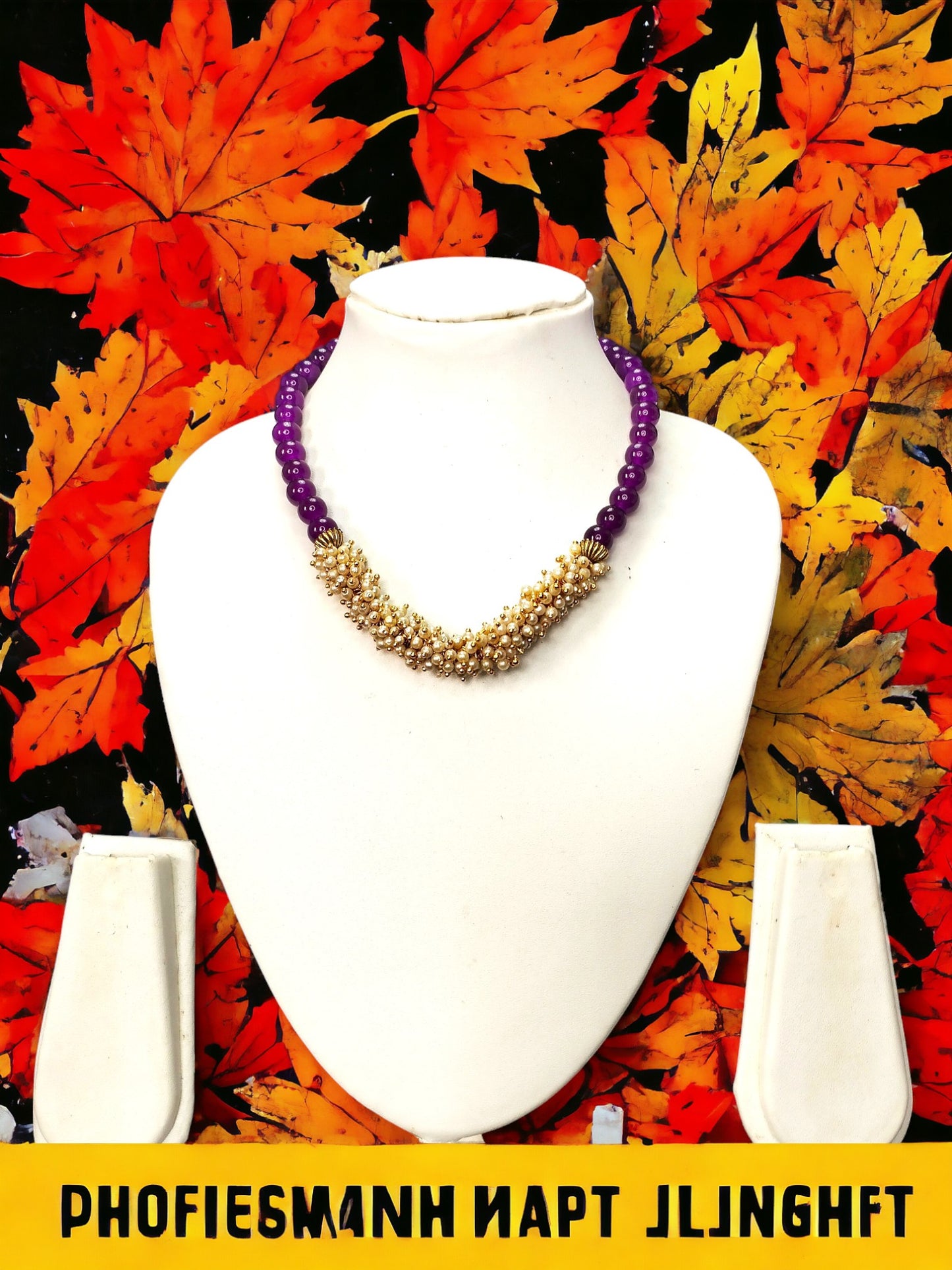 Purple onyx beads chocker necklace