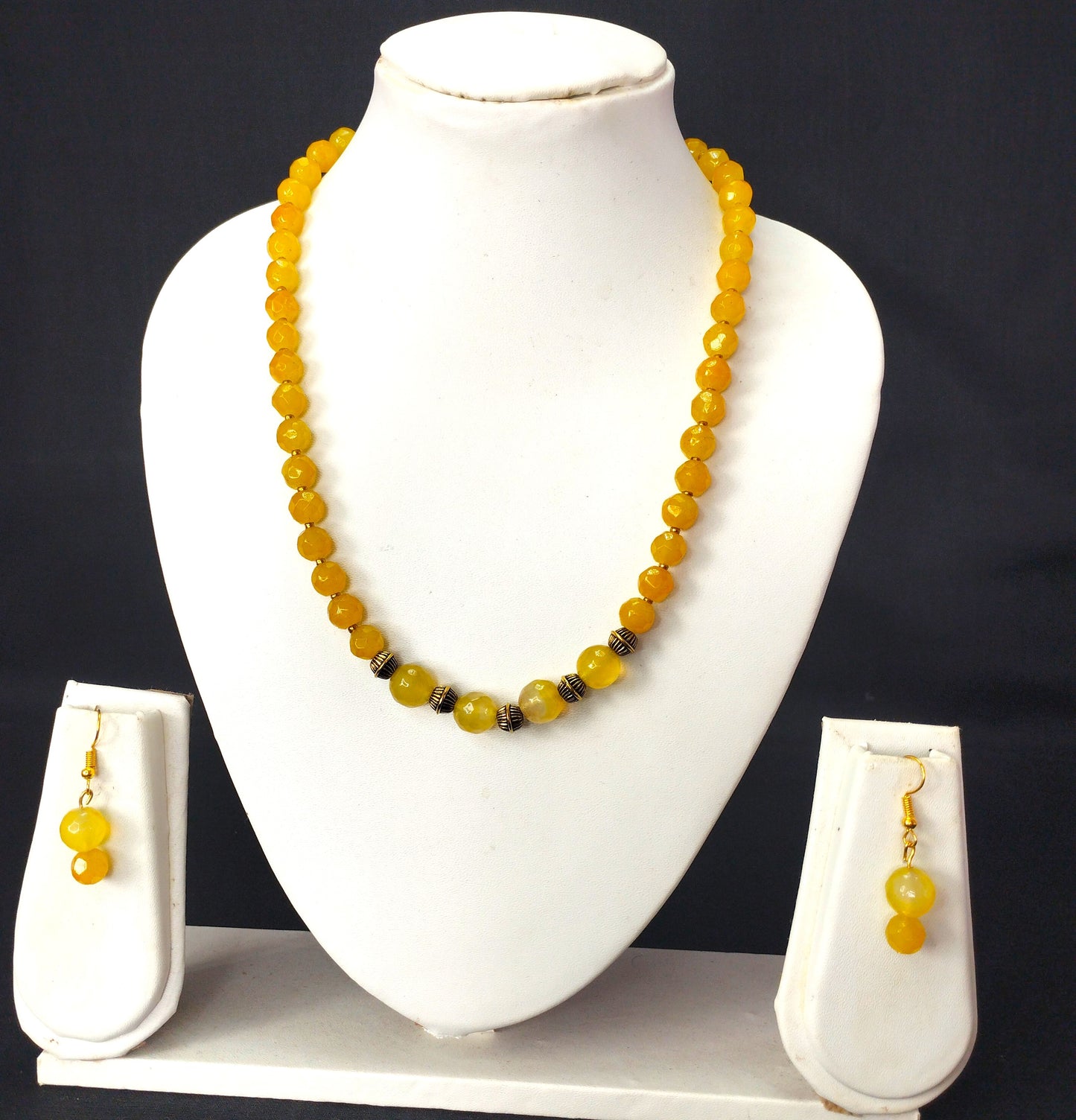 Citrine Onyx Beads Necklace