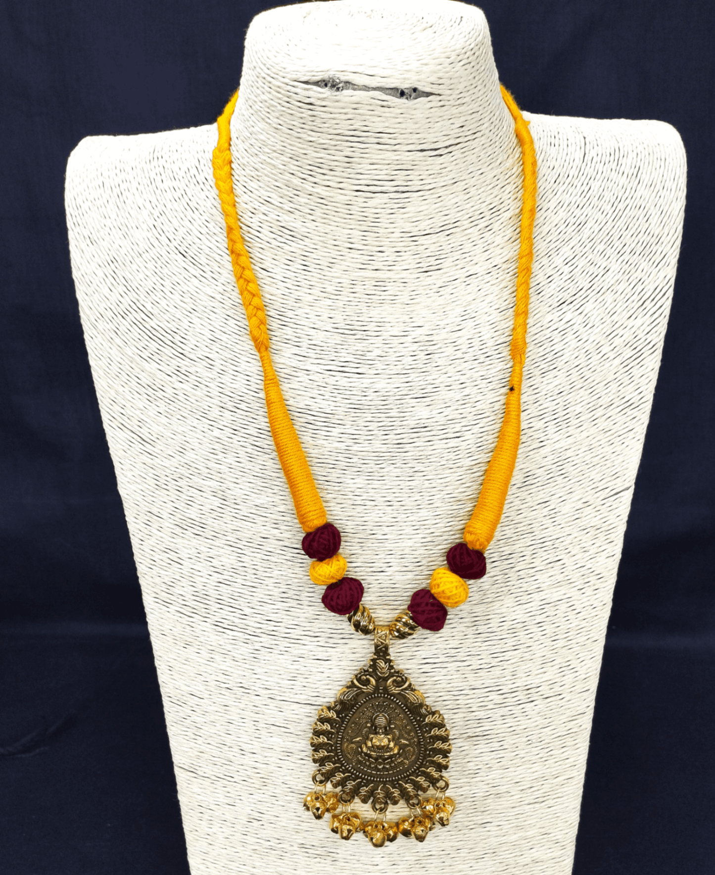 Cotton Beads Silver Necklace set