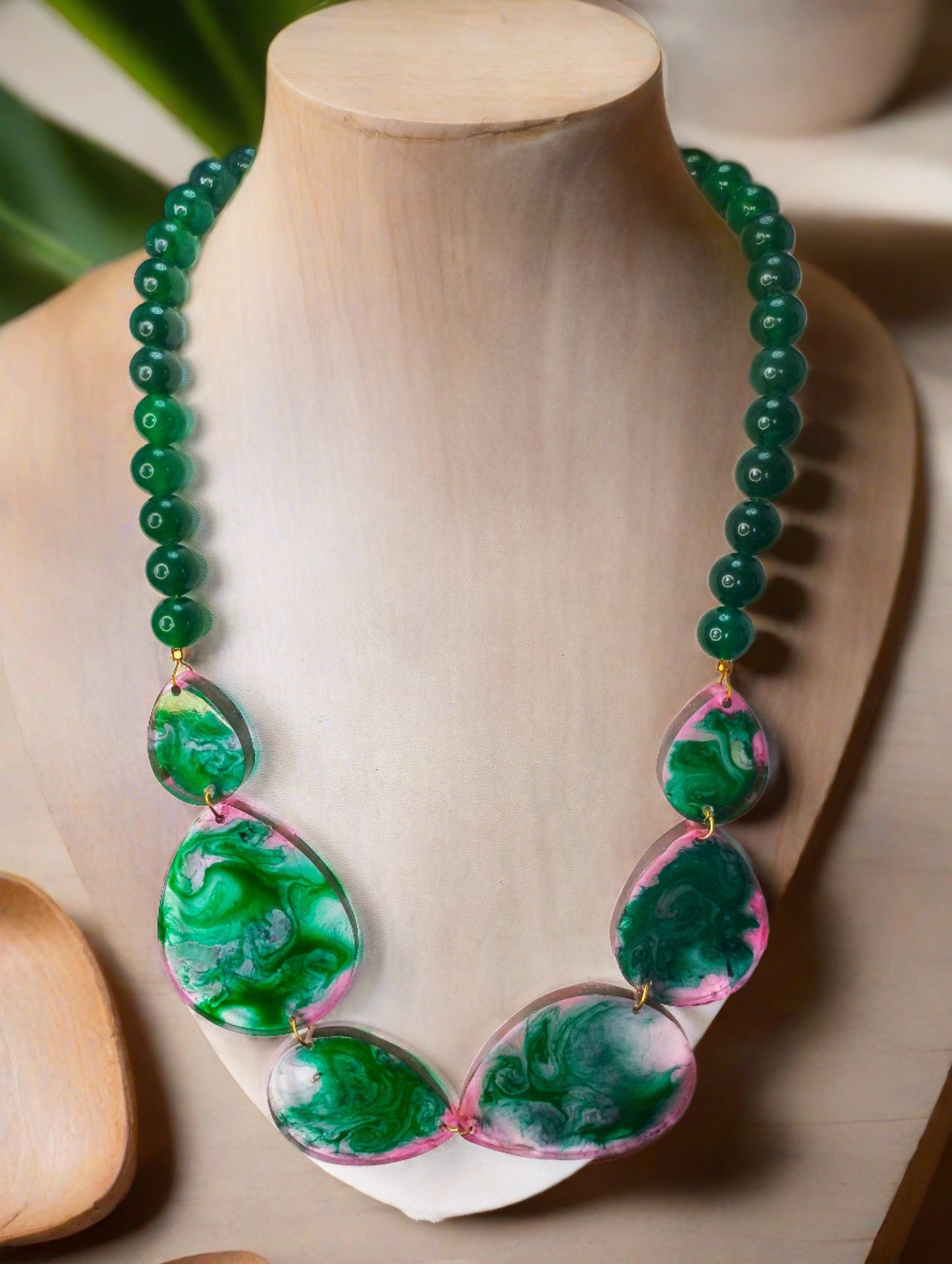 Green 2 Resin Necklace