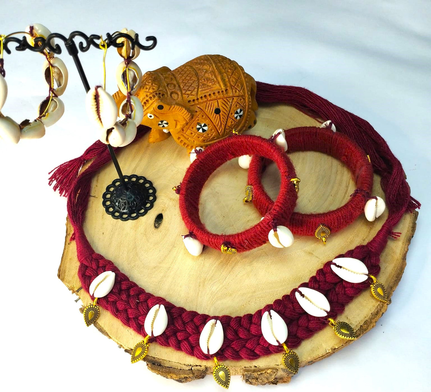 Maroon Fabric Jewellery
