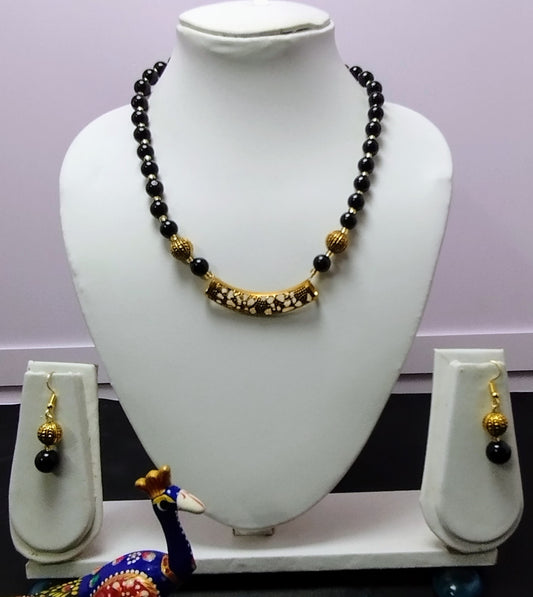 Black Onyx bead  Handmade necklace