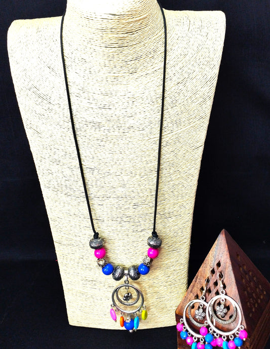 Black thread Long  Necklace