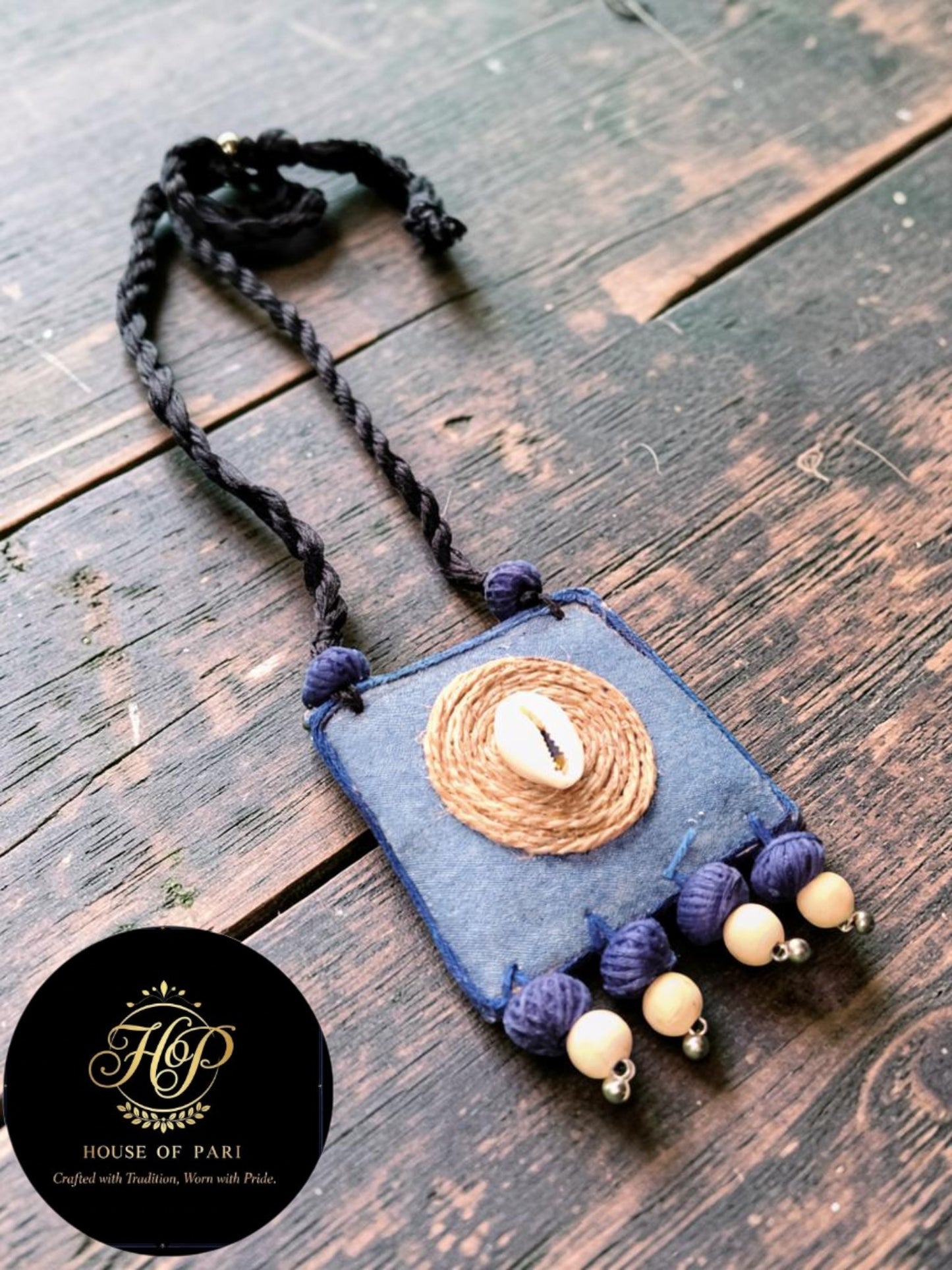 Sustainable Denim Handmade Necklace