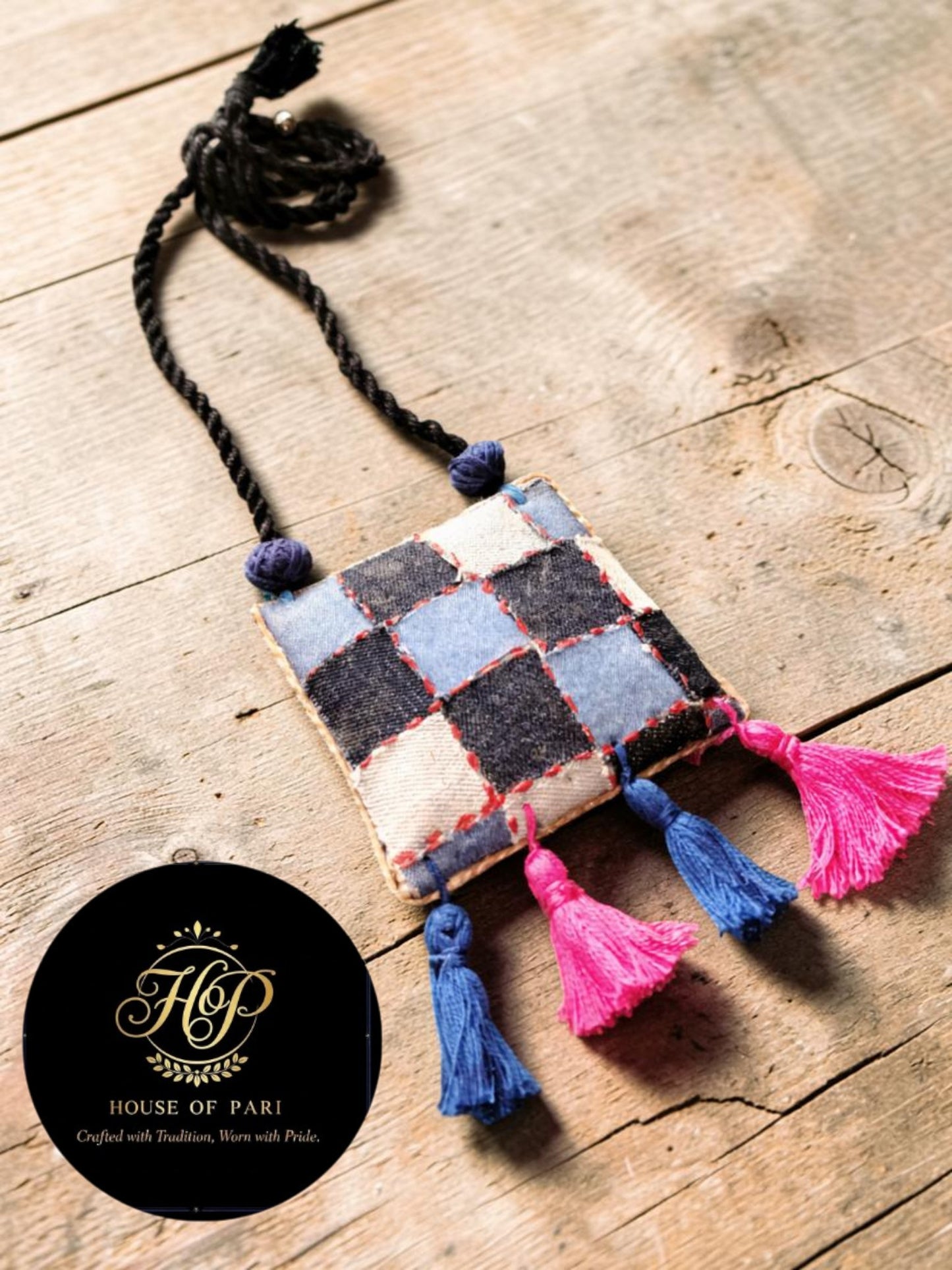 Sustainable Denim Handmade Necklace