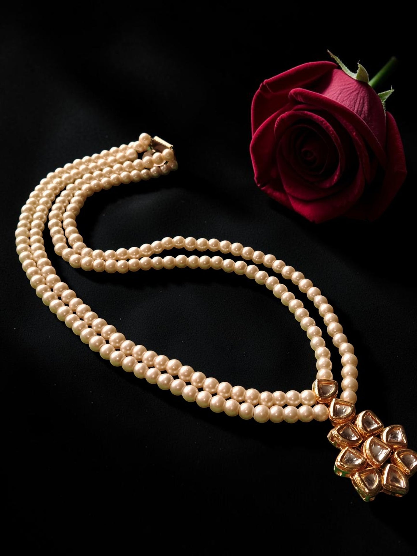 Pearl Statement Necklace – Royal Kundan Elegance