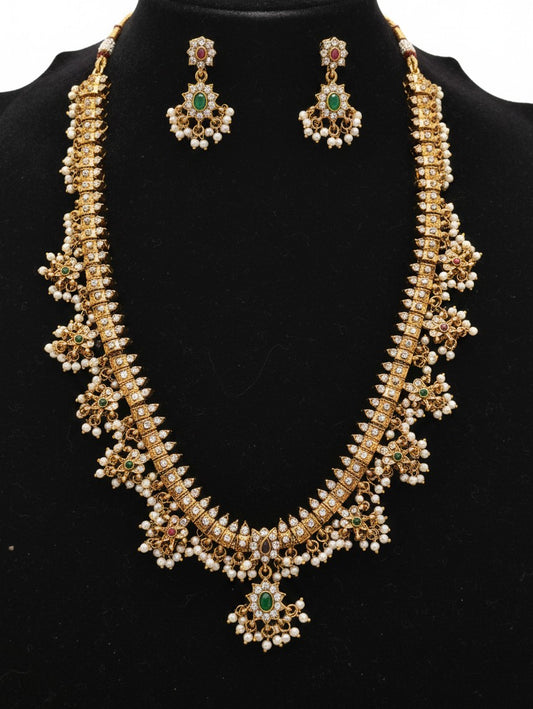 Traditional Guttapusalu Long  Necklace Set
