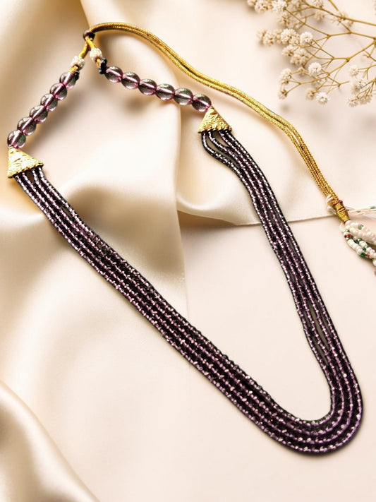 Lavender Pink Multi-Layer Crystal Necklace