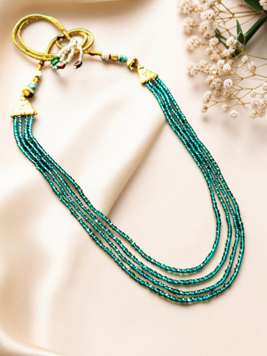 Emerald Green Layer Crystal Beaded Necklace