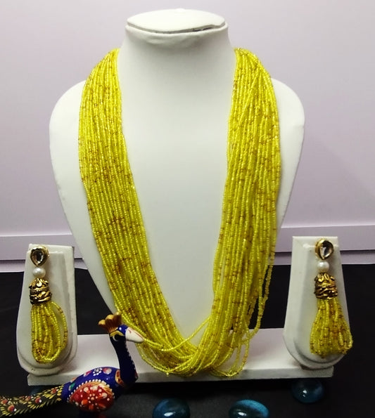 yellow seed  beads jewellery