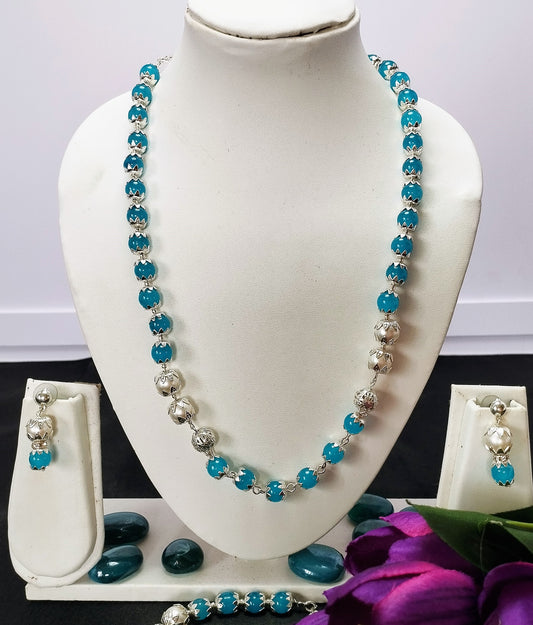 Sky Blue  silver necklace
